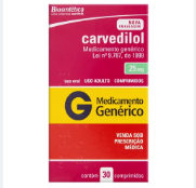 CARVEDILOL 25MG 30CP (GEN)